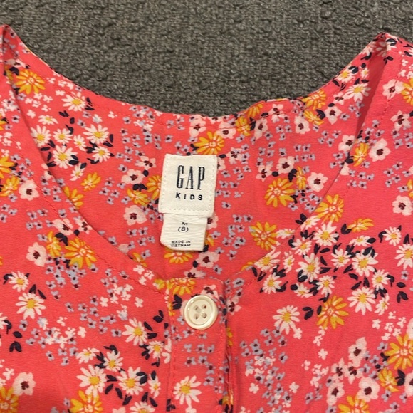 Gap Kids punk floral butterfly sleeve woven tiered dress size 8 - Picture 4 of 6